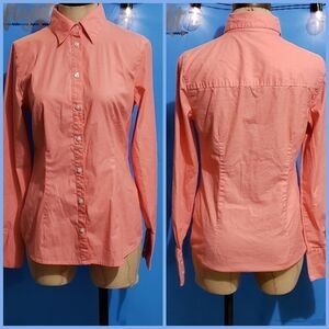 Apostrophe Pink/Peach Long Sleeve Button Down Shirt Size Small